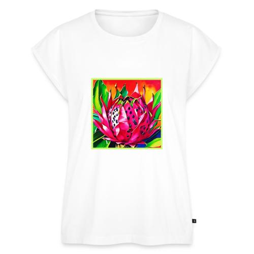 Exotic Dragon Fruit Bloom - Women's Premium Roll Up Sleeve T-Shirt