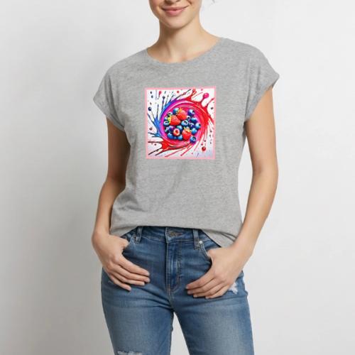 Berry Splash: Color Burst - Women's Premium Roll Up Sleeve T-Shirt