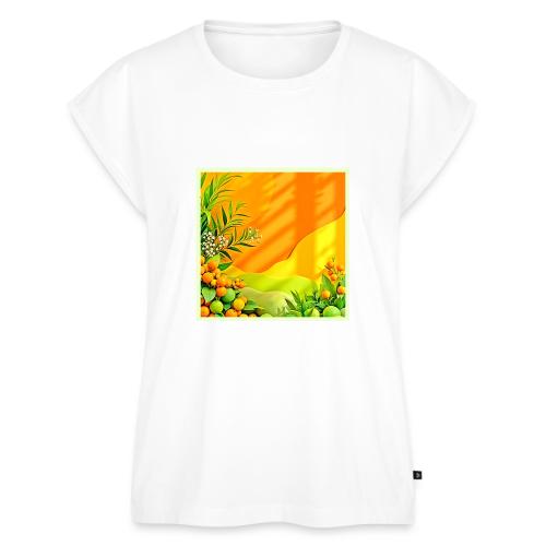 Citrus and Leaves Graphic - Women's Premium Roll Up Sleeve T-Shirt