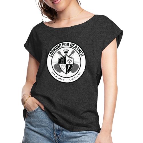 Looking For Heather - Crest Logo - Women's Roll Cuff T-Shirt