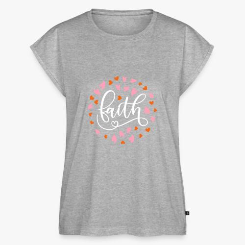 faith love hearts - Women's Premium Roll Up Sleeve T-Shirt