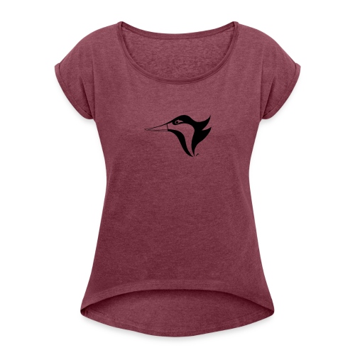 Wild Woodpecker Bird - Women's Roll Cuff T-Shirt
