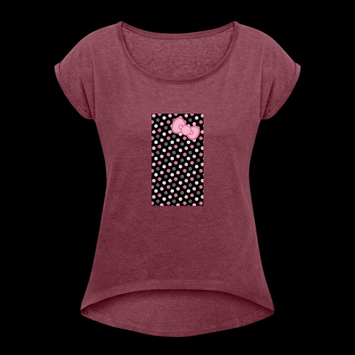 Polka dots - Women's Roll Cuff T-Shirt