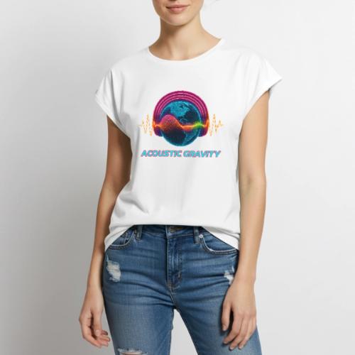 Earth's Headphones - Women's Premium Roll Up Sleeve T-Shirt