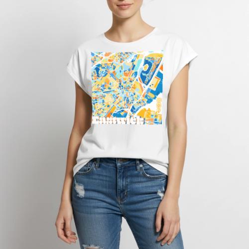 Elizabeth Block Map - Women's Premium Roll Up Sleeve T-Shirt