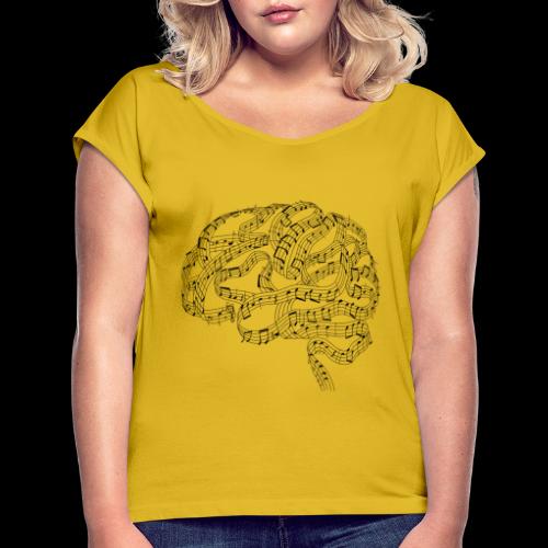 Sound of Mind | Audiophile's Brain - Women's Roll Cuff T-Shirt