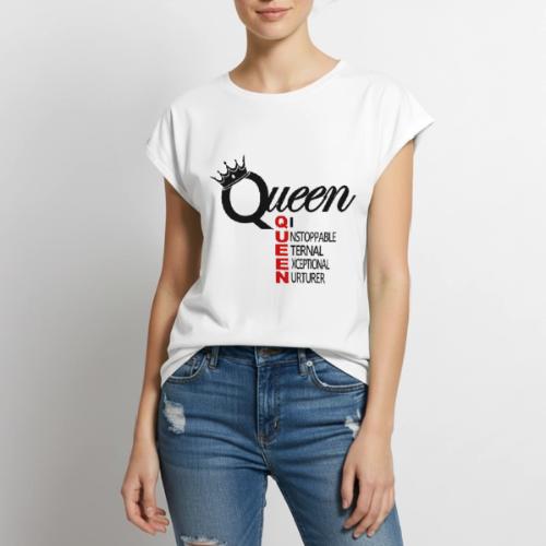 QUEEN - Women's Premium Roll Up Sleeve T-Shirt