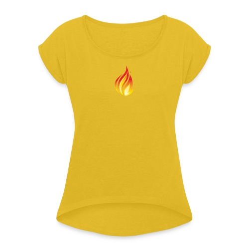 HL7 FHIR Flame Logo - Women's Roll Cuff T-Shirt