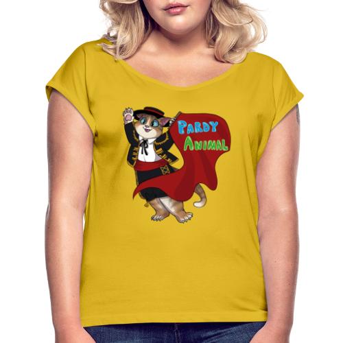 Pardy Animal - Don Gato - Women's Roll Cuff T-Shirt