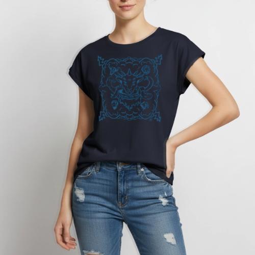 Revelation Lamb Blue - Women's Premium Roll Up Sleeve T-Shirt