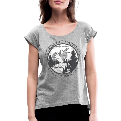 Outdoor Hoodie Vintage Design - Women's Roll Cuff T-Shirt