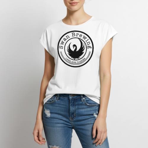 Classic Swan Brewing Logo - Women's Premium Roll Up Sleeve T-Shirt