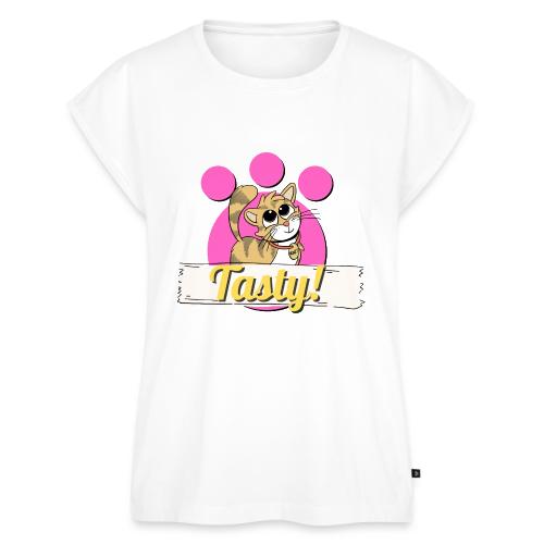 TomoTees Tasty - Women's Premium Roll Up Sleeve T-Shirt