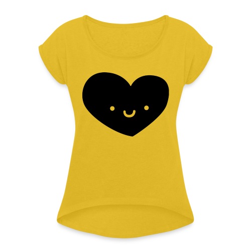 Happy heart - Women's Roll Cuff T-Shirt