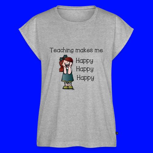 happy - Women's Premium Roll Up Sleeve T-Shirt