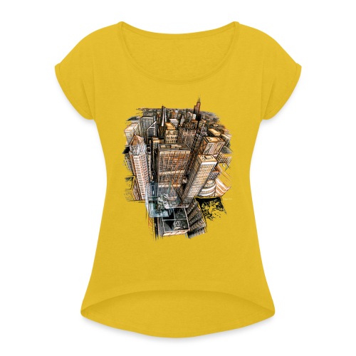 The Cube with a View - Women's Roll Cuff T-Shirt