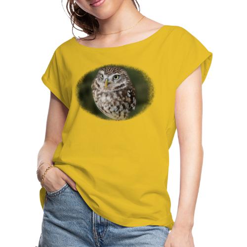 cute loveable owl Japan gift photo art - Women's Roll Cuff T-Shirt
