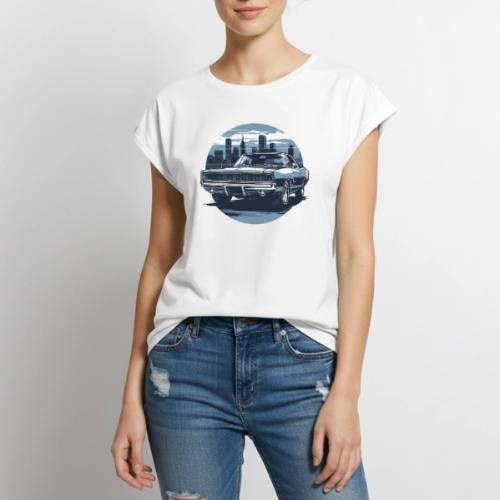 Charger 440 Six Pack - Women's Premium Roll Up Sleeve T-Shirt