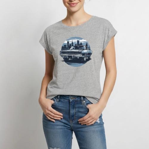 Charger 440 Six Pack - Women's Premium Roll Up Sleeve T-Shirt