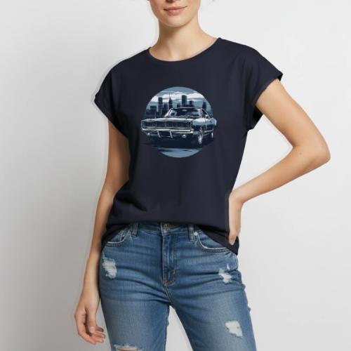 Charger 440 Six Pack - Women's Premium Roll Up Sleeve T-Shirt