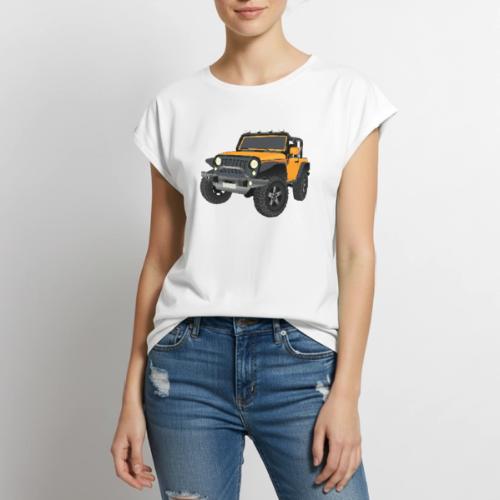 Wrangler 4x4 Yellow - Women's Premium Roll Up Sleeve T-Shirt