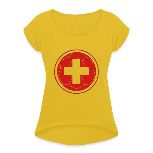 soccer ball suisse - Women's Roll Cuff T-Shirt
