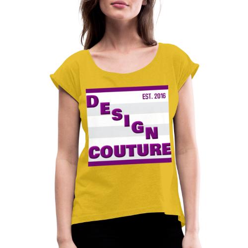 DESIGN COUTURE EST 2016 PURPLE - Women's Roll Cuff T-Shirt