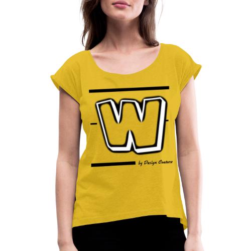 W WHITE - Women's Roll Cuff T-Shirt
