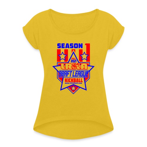 LRKA Draft League Logo - Women's Roll Cuff T-Shirt