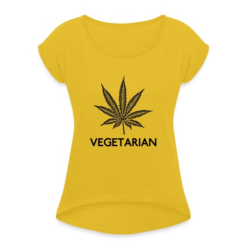 Vegetarian - Women's Roll Cuff T-Shirt