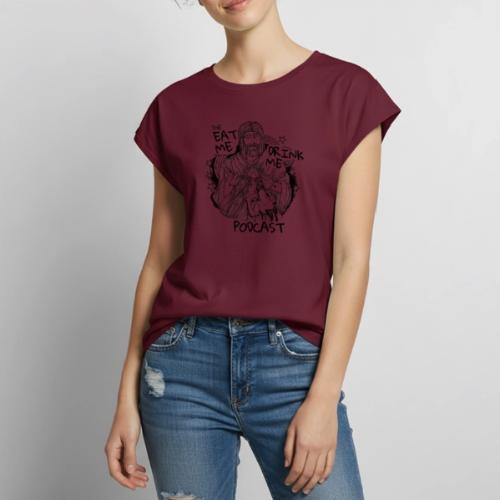 Eat Me Drink Me Podcast revamped logo - Women's Premium Roll Up Sleeve T-Shirt
