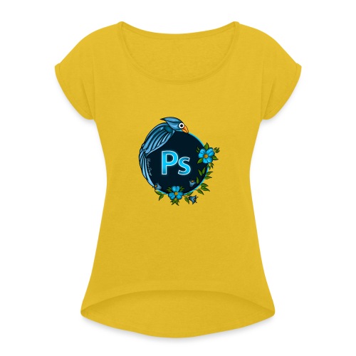 NPS Photoshop Logo design - Women's Roll Cuff T-Shirt