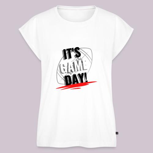 it s Game Day football - Women's Premium Roll Up Sleeve T-Shirt