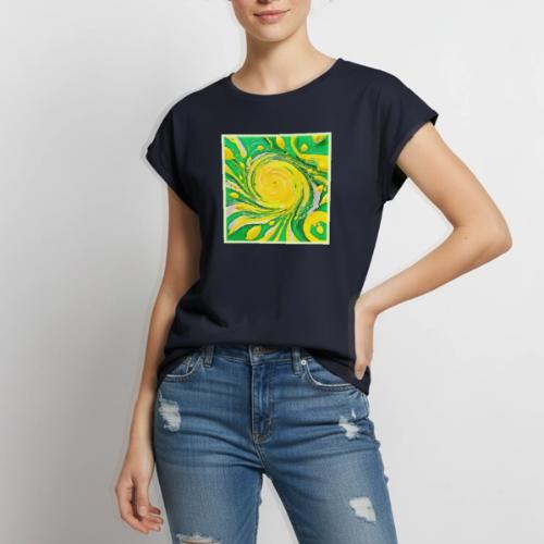 Lemon Tornado Design - Women's Premium Roll Up Sleeve T-Shirt