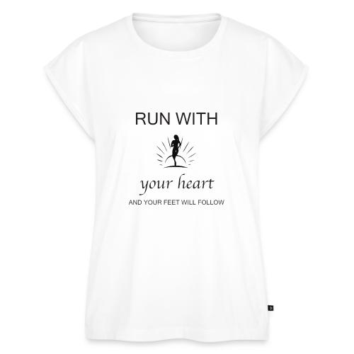 Run with your heart - Women's Premium Roll Up Sleeve T-Shirt