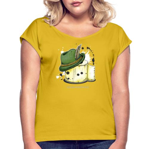 The hunter & the toilet paper - Women's Roll Cuff T-Shirt