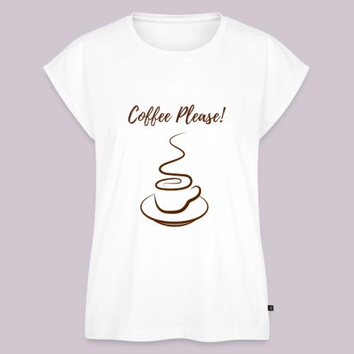 Coffee Please - Women's Premium Roll Up Sleeve T-Shirt