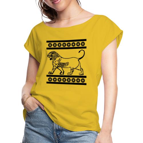 Lion in Parseh L3 - Women's Roll Cuff T-Shirt