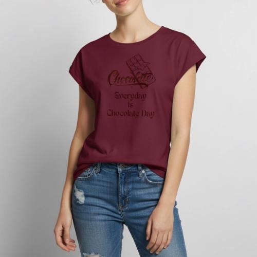 Chocolate Everyday - Women's Premium Roll Up Sleeve T-Shirt