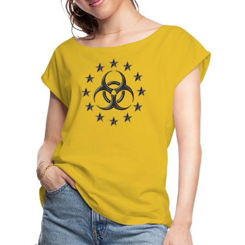 Biological hazard, Biohazard, Pandemic zombie flu - Women's Roll Cuff T-Shirt