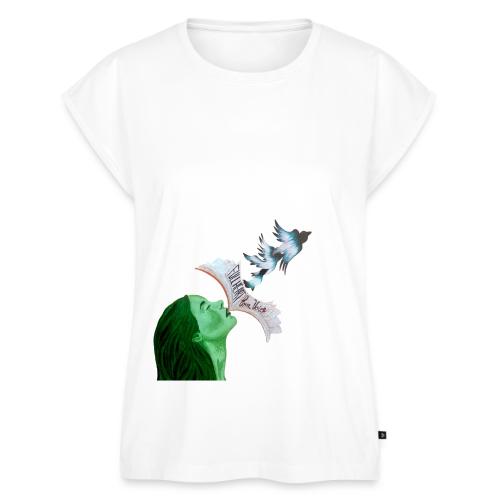 Full Heart Free Voice Cover Art Cut Out - Women's Premium Roll Up Sleeve T-Shirt