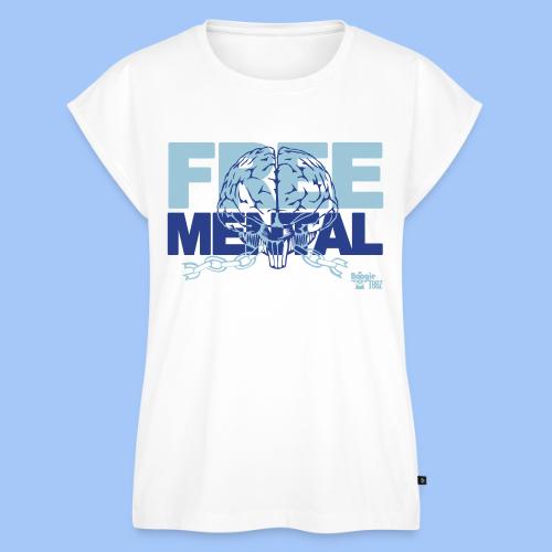 FREE MENTAL - Women's Premium Roll Up Sleeve T-Shirt