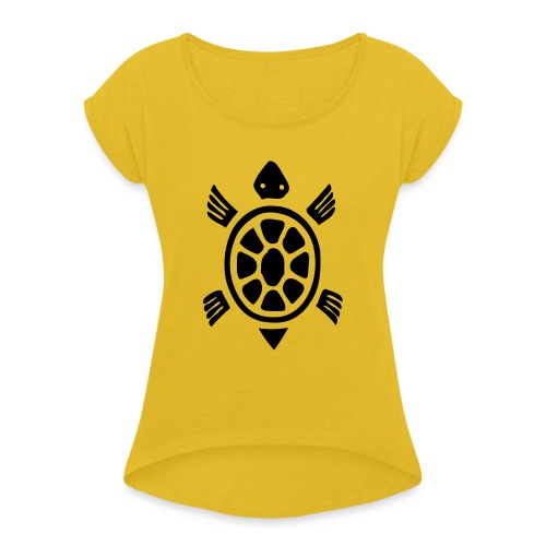 turtle sea - Women's Roll Cuff T-Shirt