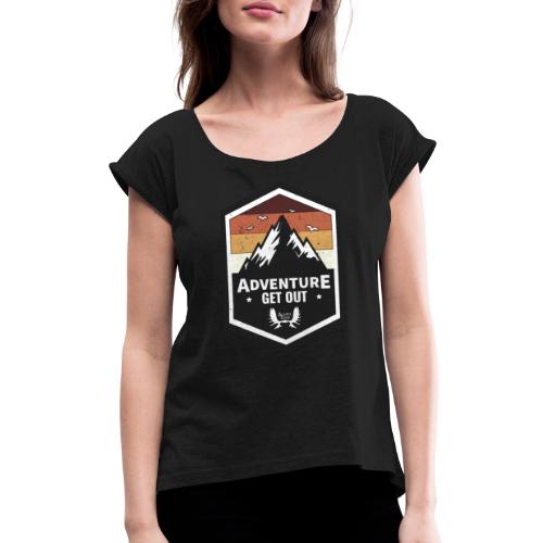 Alaska Hoodie Adventure Design - Women's Roll Cuff T-Shirt