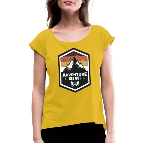 Alaska Hoodie Adventure Design - Women's Roll Cuff T-Shirt