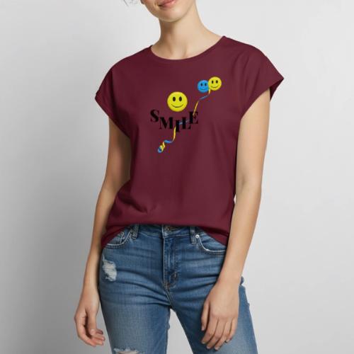 SMILE - Women's Premium Roll Up Sleeve T-Shirt