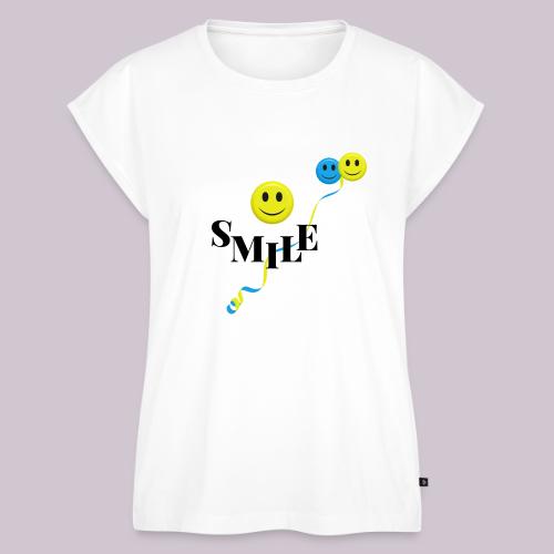 SMILE - Women's Premium Roll Up Sleeve T-Shirt
