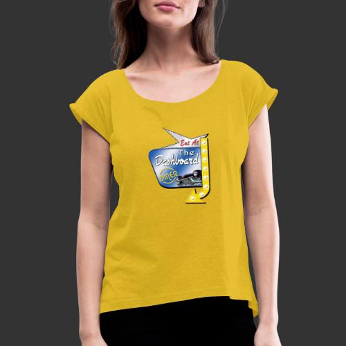The Dashboard Diner Square Logo - Women's Roll Cuff T-Shirt