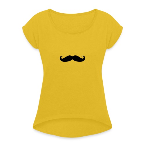 mustache - Women's Roll Cuff T-Shirt