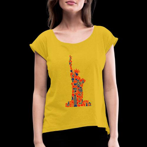 Statue of Liberty | American Icons - Women's Roll Cuff T-Shirt